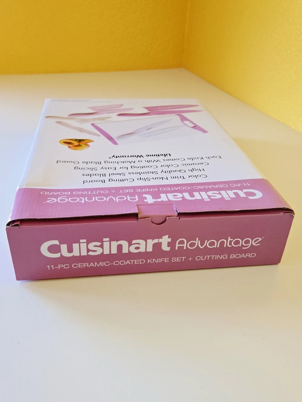 Cuisinart Advantage 11-Piece Ceramic-Coated Pastel Knife Set with Cutting Board